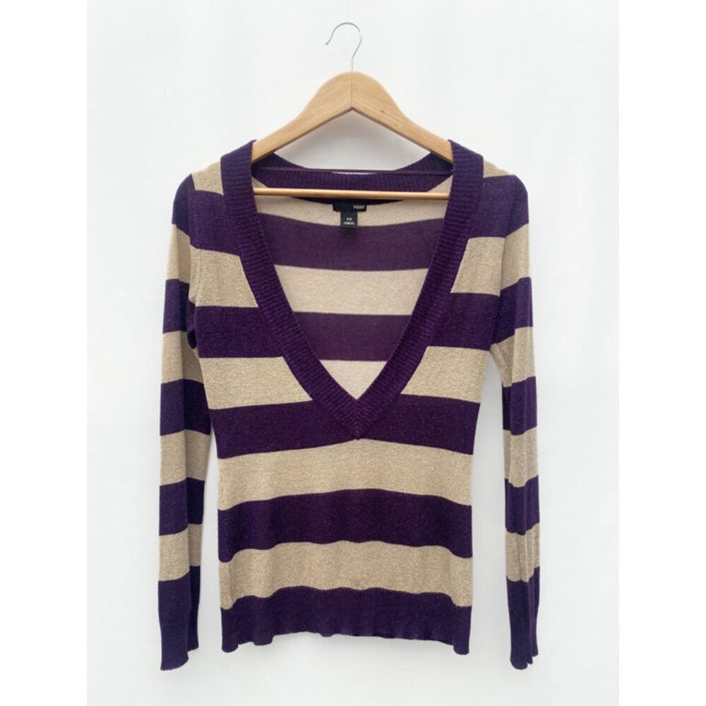 H&M V-neck Striped Sweater